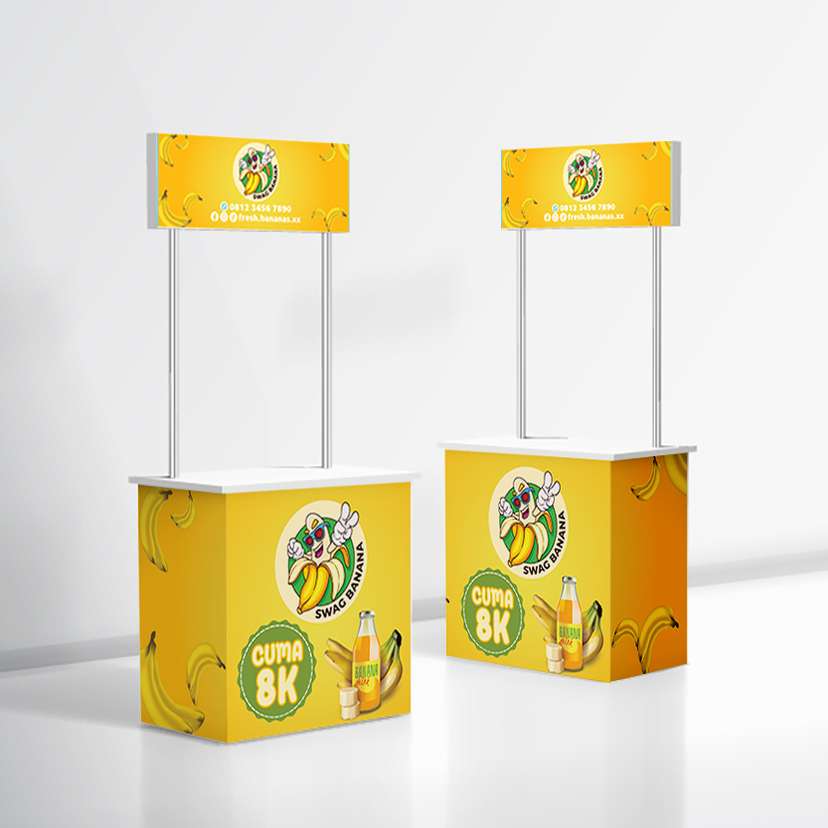 Event Desk Booth Promosi – Desain Swag Banana Cuma 8K - Image 1