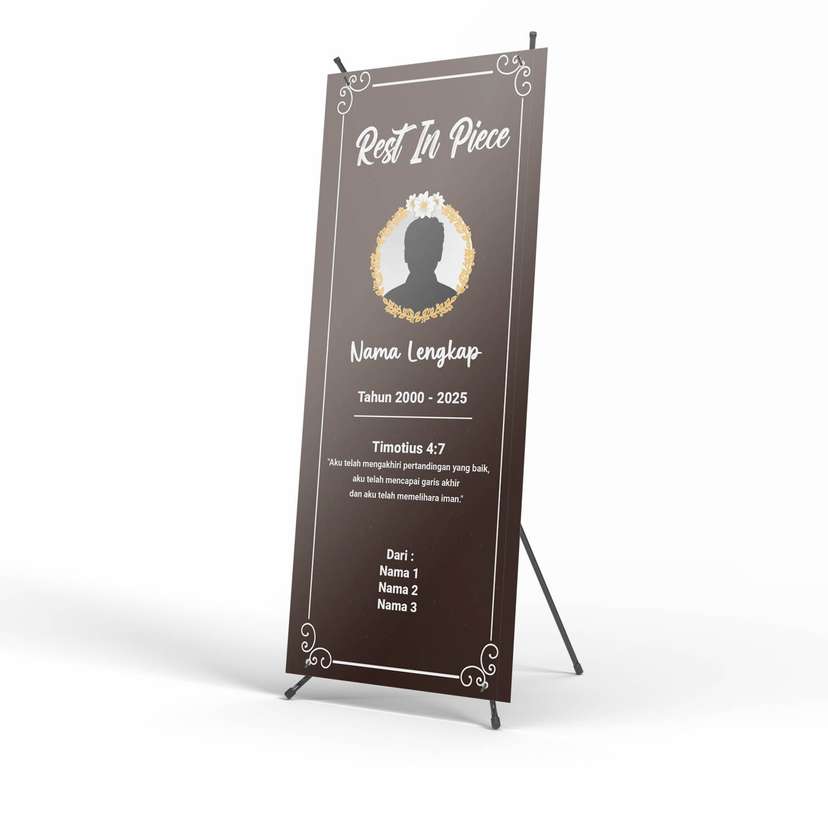 Banner Duka Kristen Coklat Border Putih - Image 1