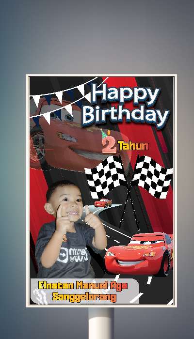 baliho ulang tahun tema Lightning Mcqueen - Image 1