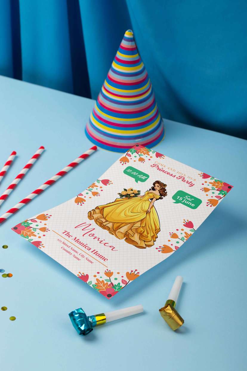 Undangan Ulang Tahun Anak Tema Putri Belle - Image 1