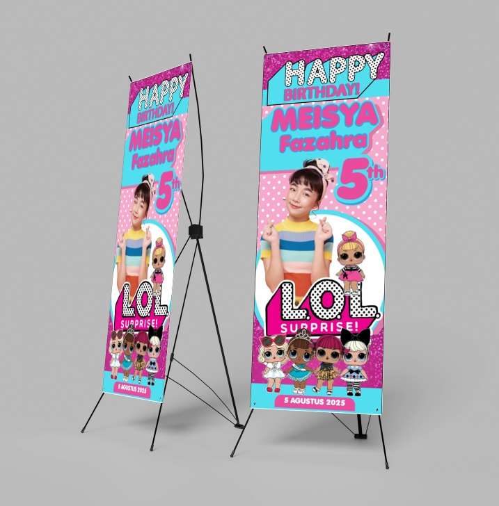 Banner Ulang Tahun Tema LOL Surprise Pink - Image 1