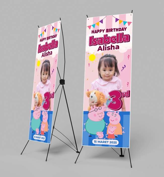 Banner Ulang Tahun Tema Peppa Pig - Image 1