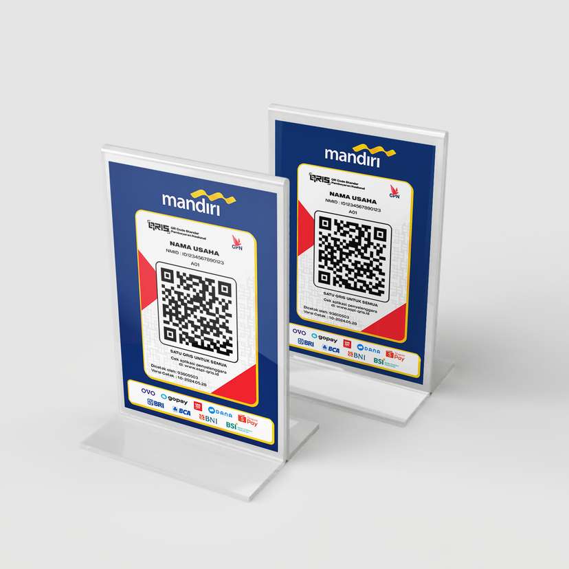 Acrylic QRIS Stand - Mandiri Edition - Image 1