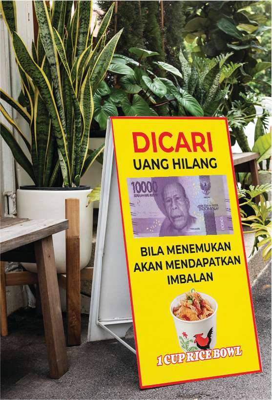 Signboard Promosi Unik – “Dicari Uang Hilang” - Image 1