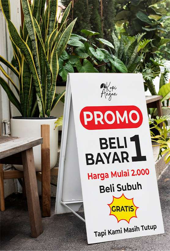 Signboard Promosi Lucu – Beli Subuh Gratis, Tapi Kami Masih Tutup - Image 1