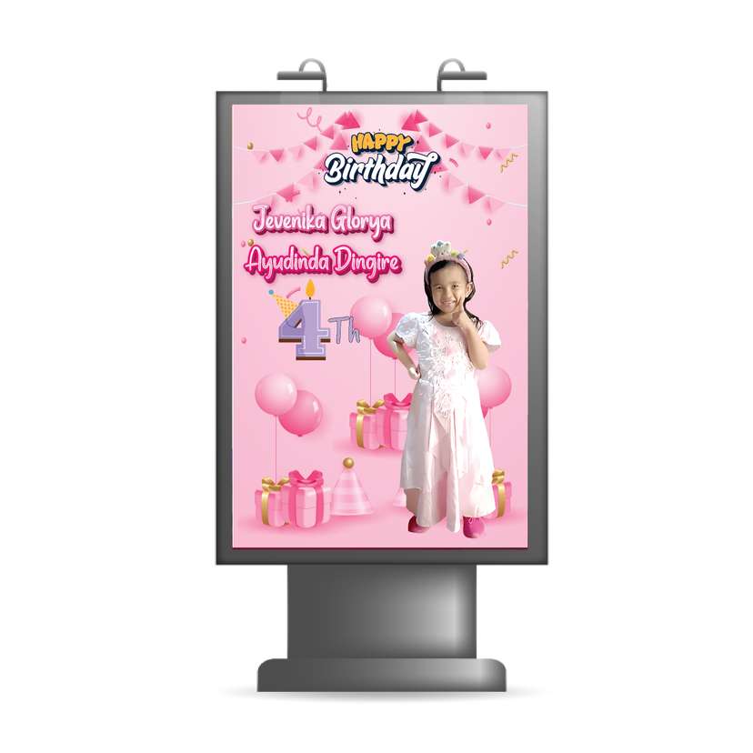 baliho ulang tahun tema pink - Image 1