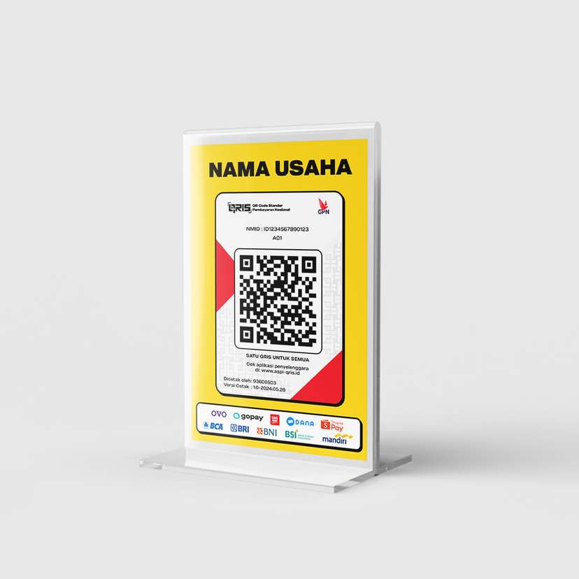 Acrylic QRIS Stand Tema Kuning - Image 2