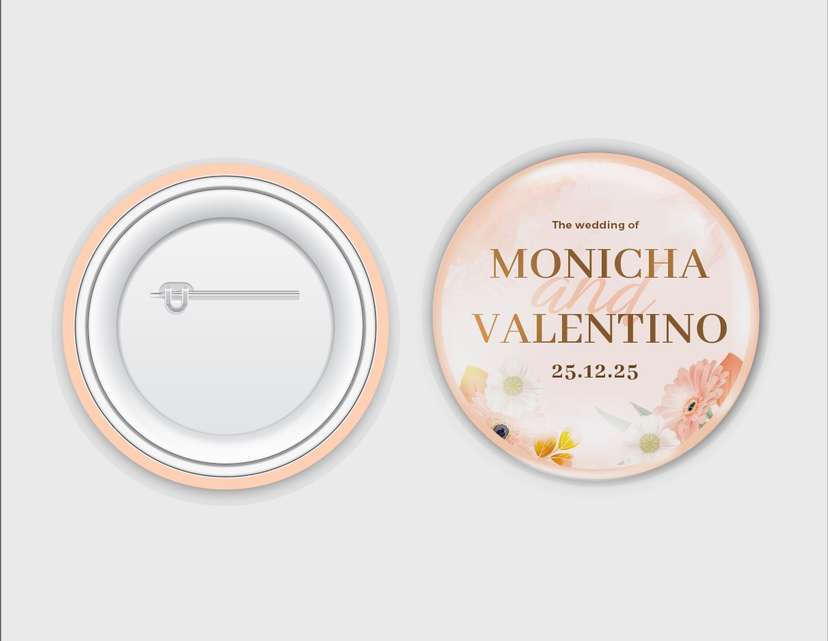 Elegant Wedding Date Pin Design - Image 1