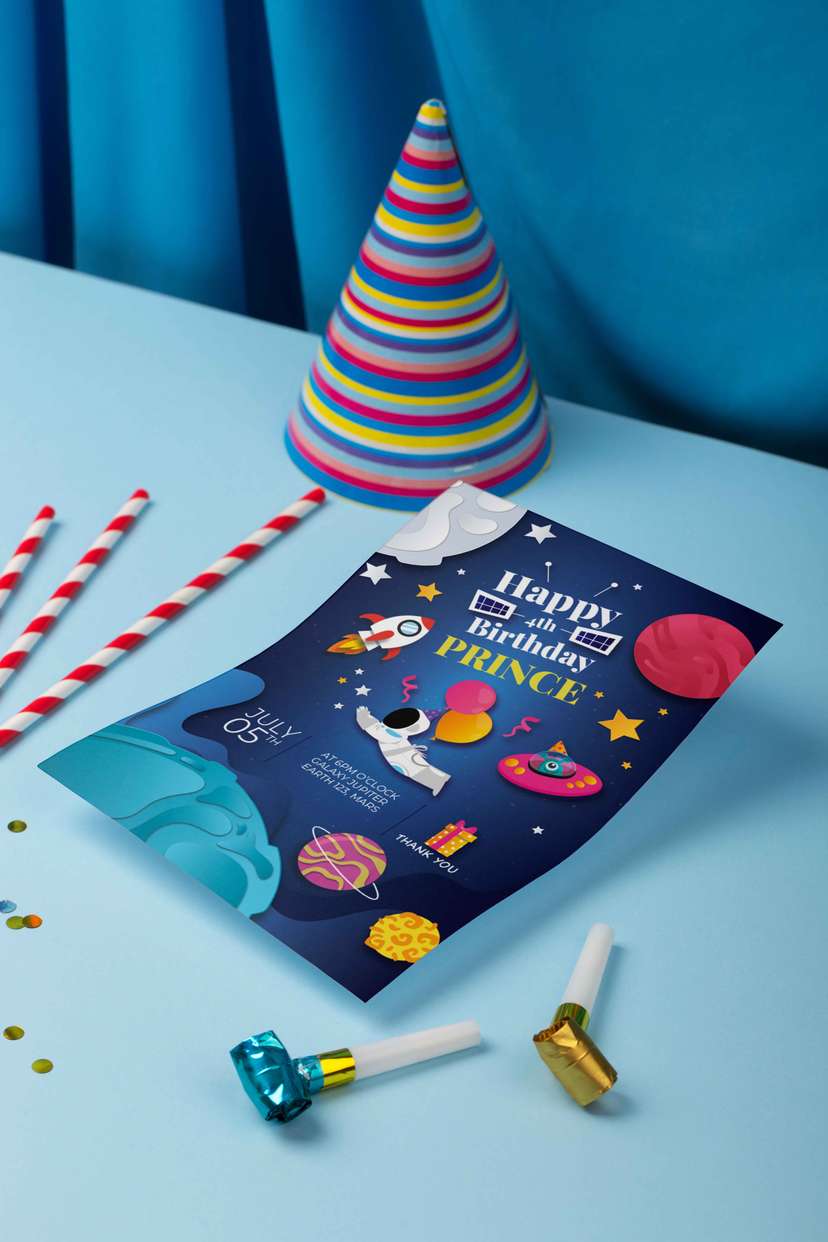 Birthday Invitation in Outer Space - Image 1