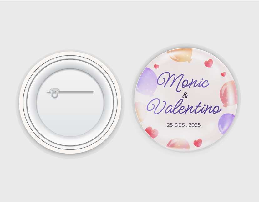 Fun & Playful Wedding Pin Design - Image 1