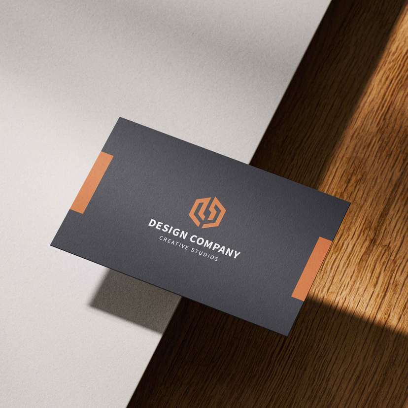 Kartu Nama Karyawan Perusahaan Tema Gelap dan Orange - Image 2