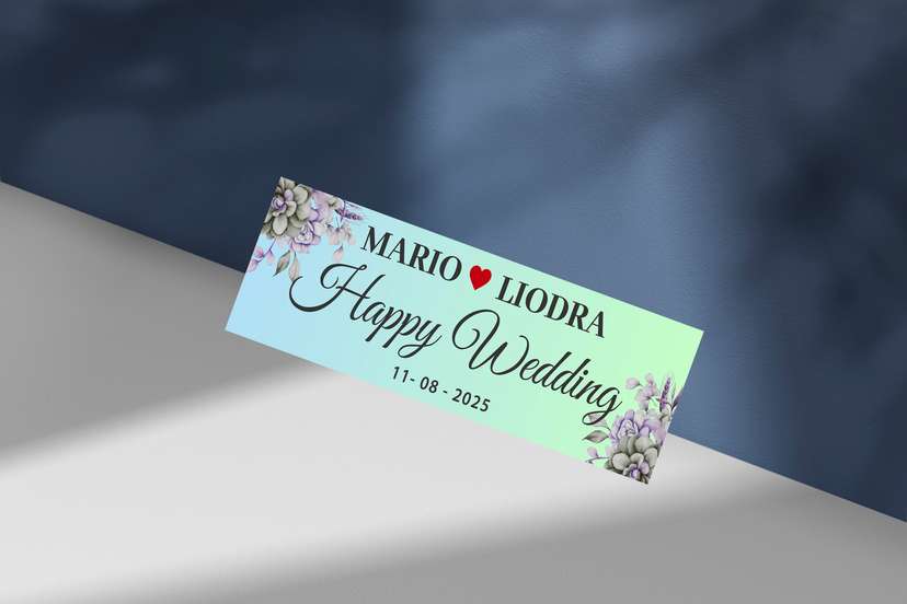 Wedding Plat Hijau Gradien Flower - Image 1