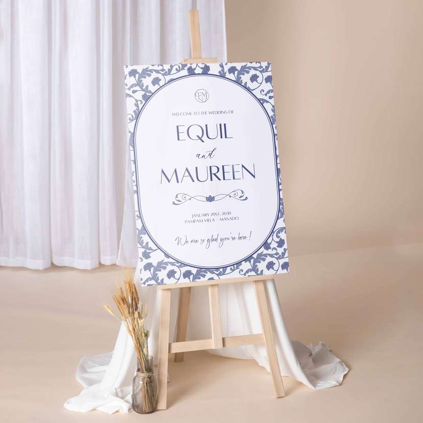 Wedding Welcome Sign Bertema Klasik Elegan untuk Hari Istimewa - Image 1