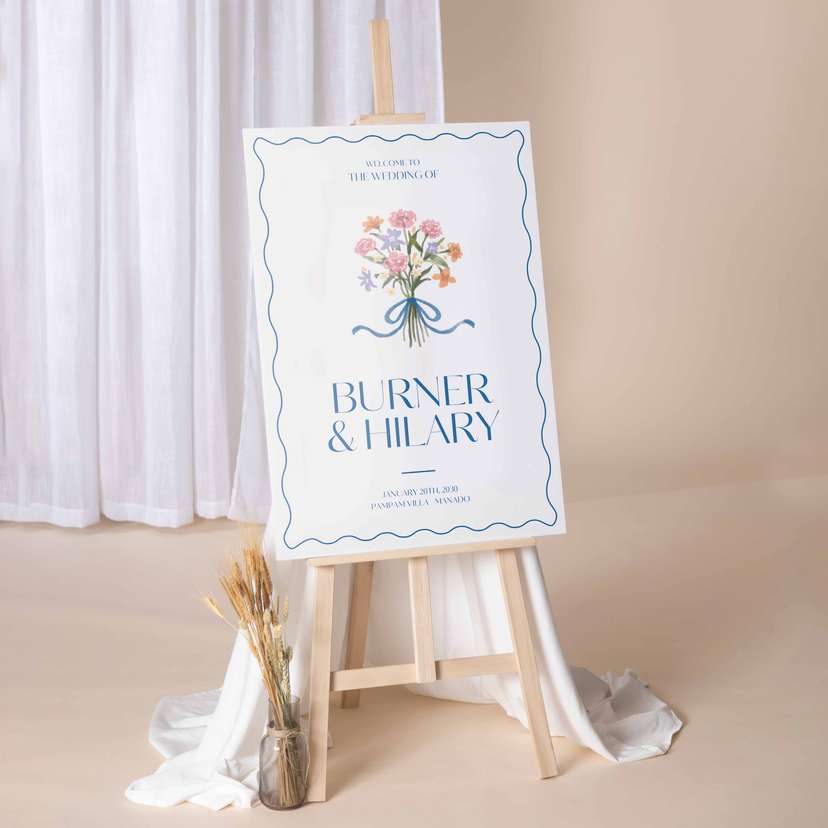 Wedding Welcome Sign Tema Klasik Elegan dengan Sentuhan Vintage - Image 1
