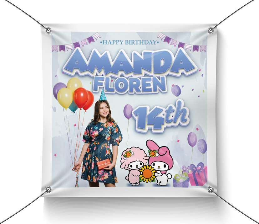 Baliho Ulang Tahun Tema Melody - Image 1