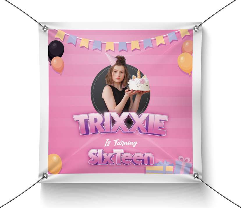 Baliho Ulang Tahun Tema Pink - Image 1