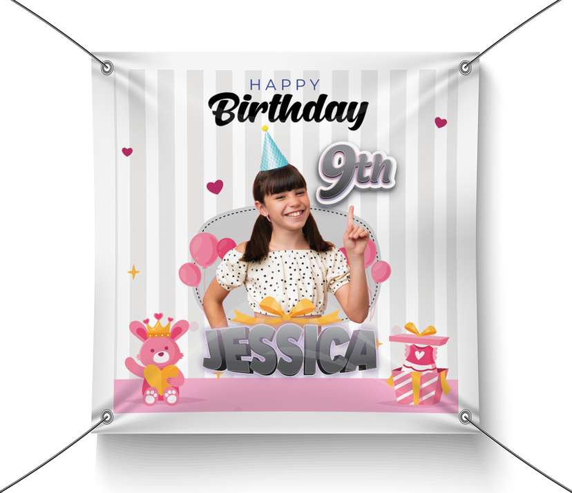 Baliho Ulang Tahun Tema Abu-abu - Image 1