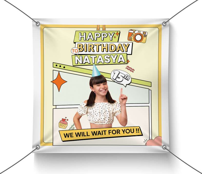 Baliho Ulang Tahun Tema Kuning - Image 1