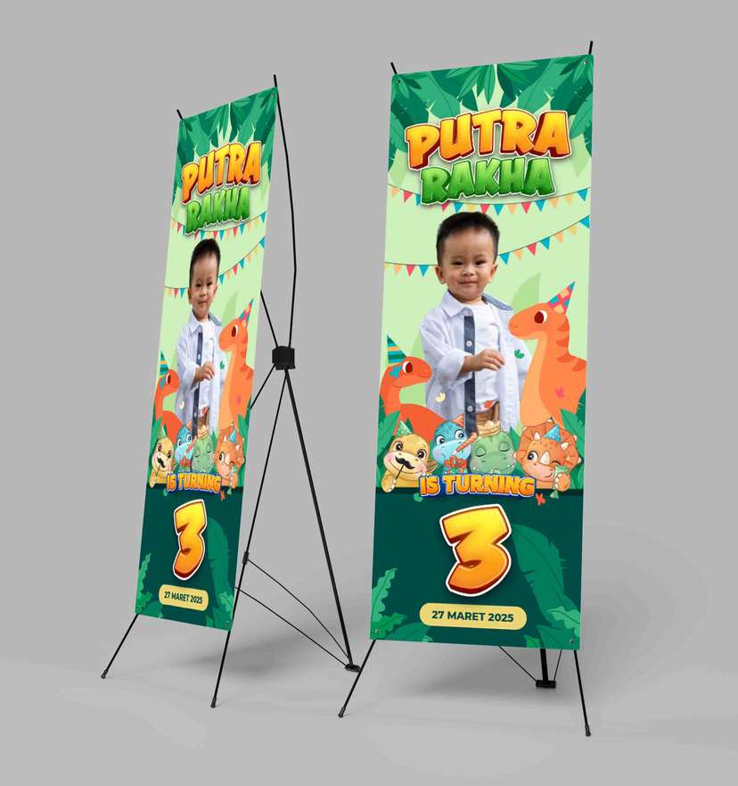 Banner Ulang Tahun Tema Dinosaurus - Image 1