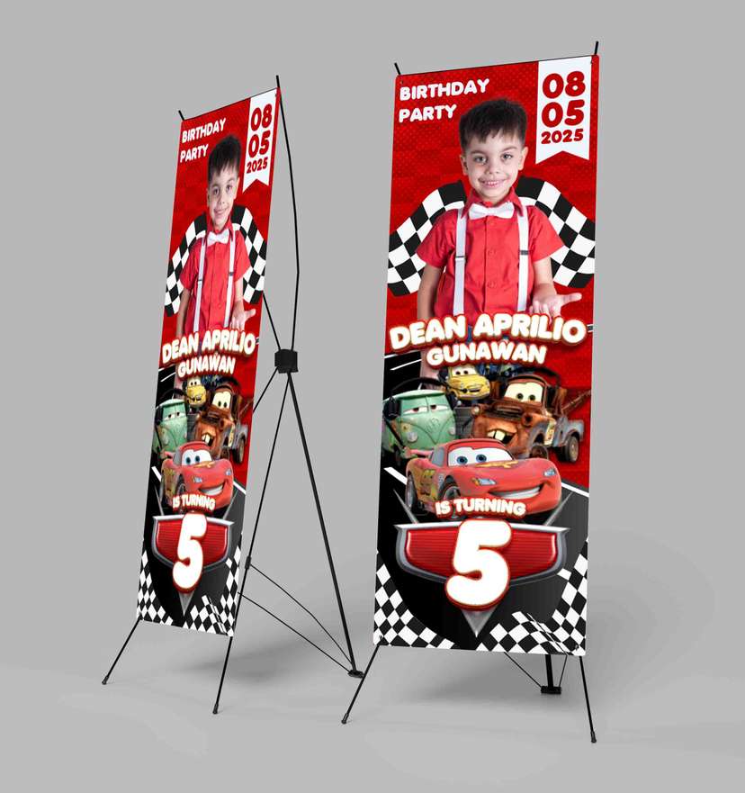 Banner Ulang Tahun Tema Cars Merah - Image 1