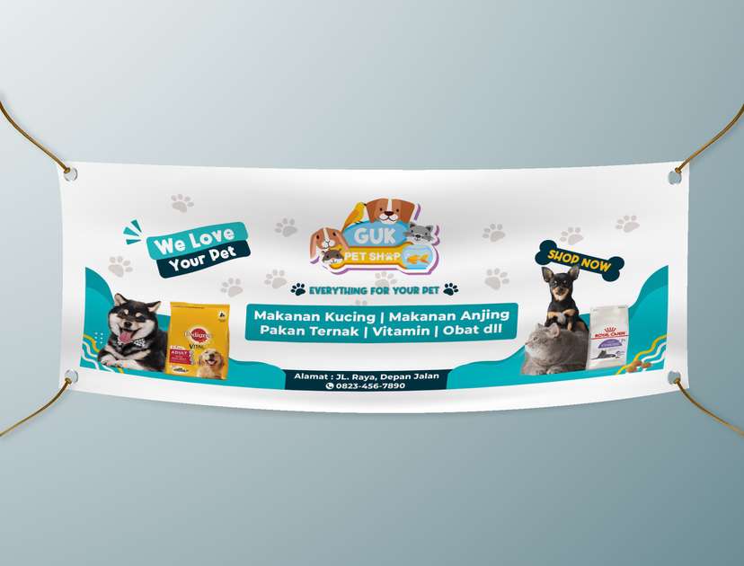 Spanduk GUK Pet Shop – Everything for Your Pet - Image 1