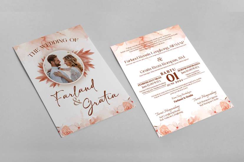 Undangan Wedding Kristen Simple Design Cokla Krem - Image 2