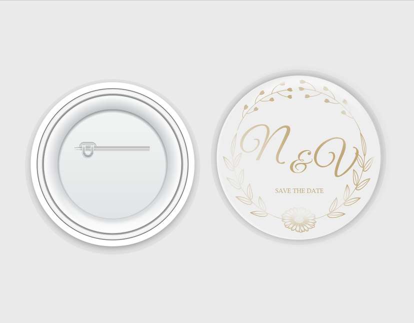 Pin Mewah Save The Date: Nuansa Emas & Romantis - Image 1