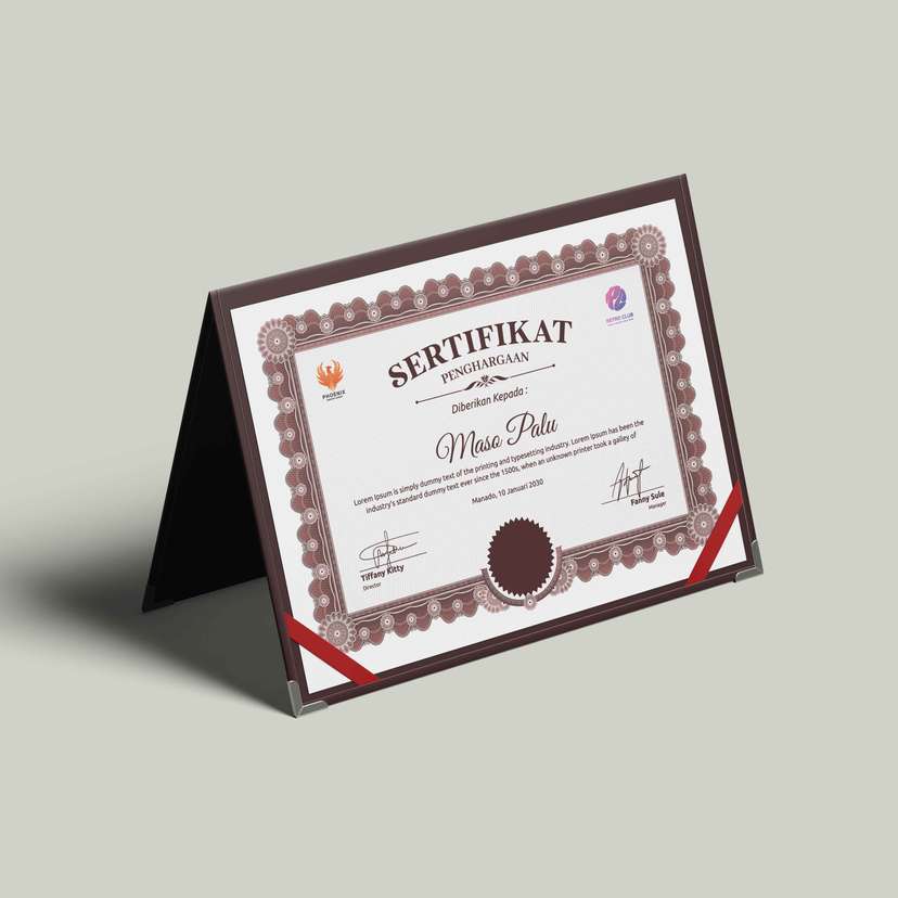 Sertifikat Penghargaan Elegan Bingkai Cokelat 🎖️ - Image 2
