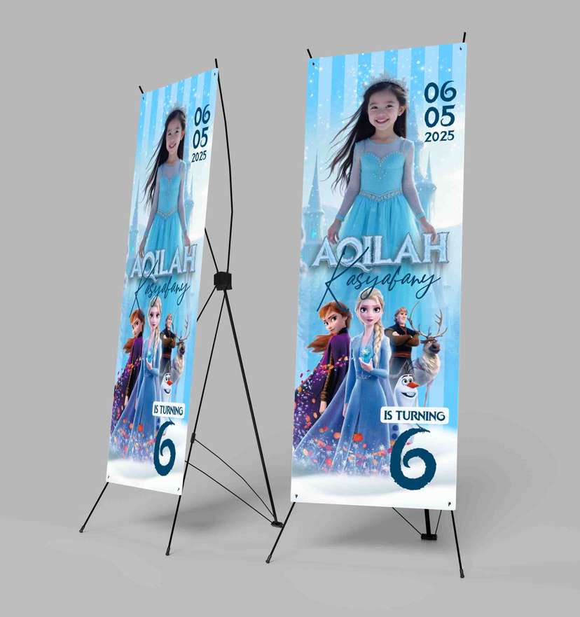 Banner Ulang Tahun Tema Frozen Elsa - Image 1