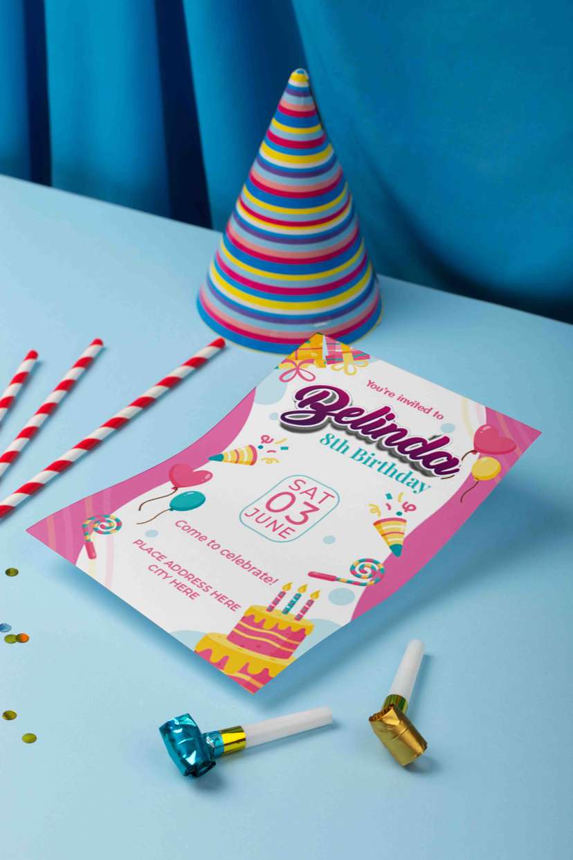 Undangan Ulang Tahun Anak Desain Ceria & Penuh Warna  - Image 1