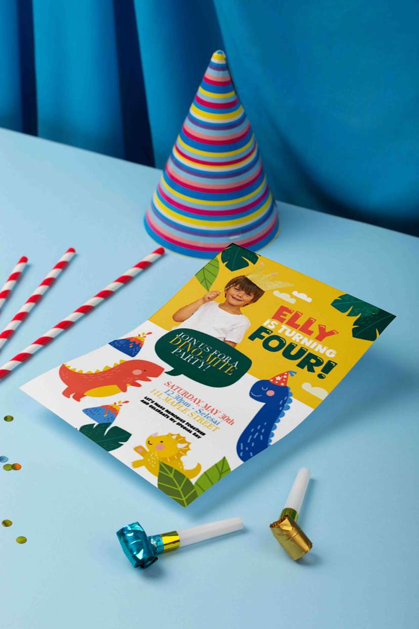 Undangan Ulang Tahun Tema Dino Party Ceria - Image 1