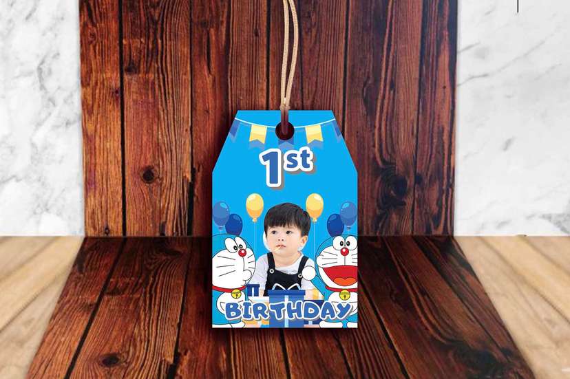 Hangtag Birthday Ulang Tahun Kartun Biru - Image 1