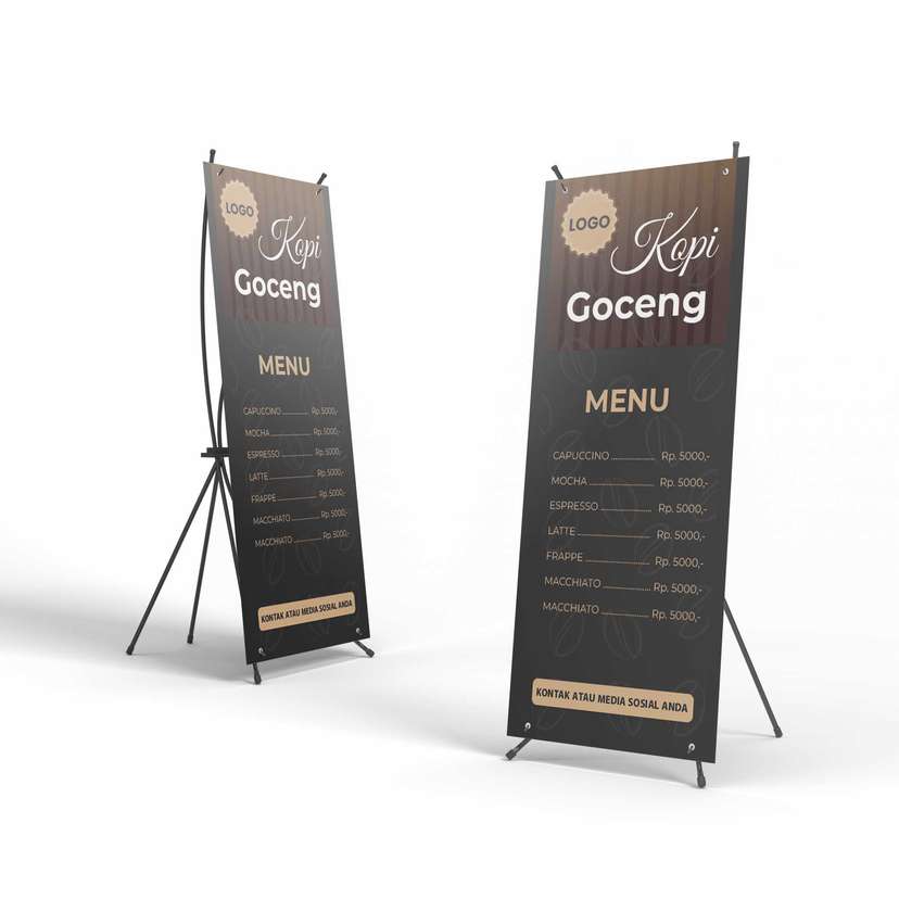 X Banner Menu Kopi Hitam Coklat - Image 1