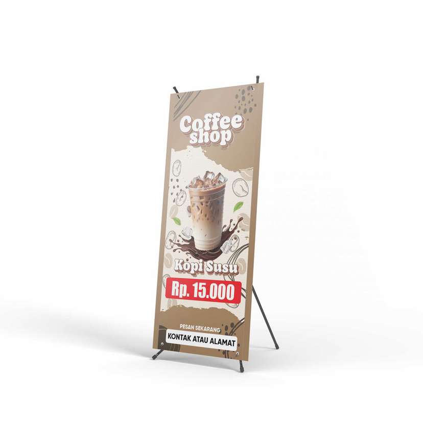 X Banner Kopi Nuansa Putih Coklat - Image 1