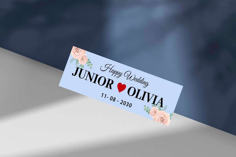 Wedding Plat Biru Flower - Image 1