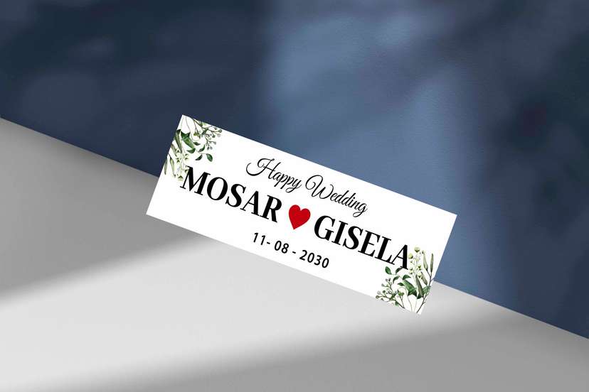 Wedding Plat Batang Daun Hijau - Image 1