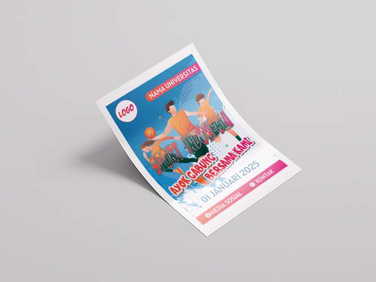 Flyer Sport Universitas Biru dan Full Warna - Image 1