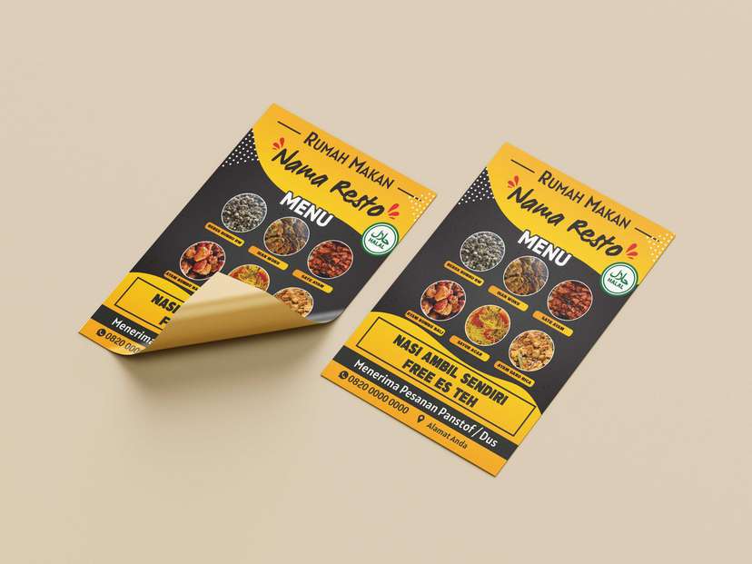 Flyer Menu Makanan Lengkap Kuning Hitam - Image 1