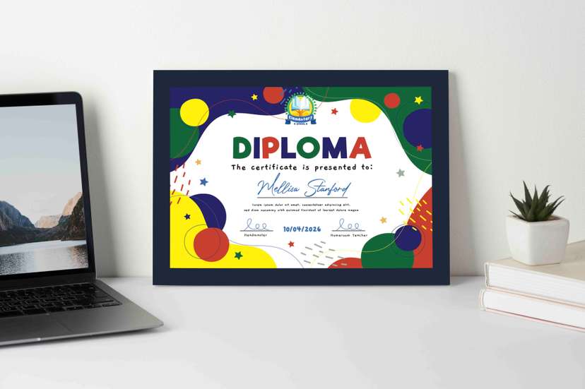 Sertifikat Kelulusan Anak dengan Warna Ceria - Image 1