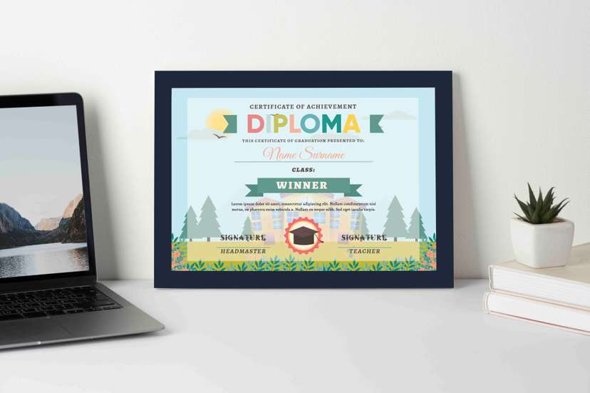 Sertifikat Kelulusan Anak Bertema Alam dengan Warna Pastel - Image 1