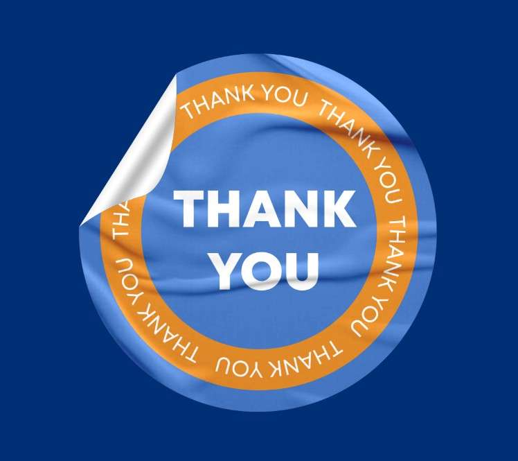 Design Circle with Bold "Thank You" Message - Image 1