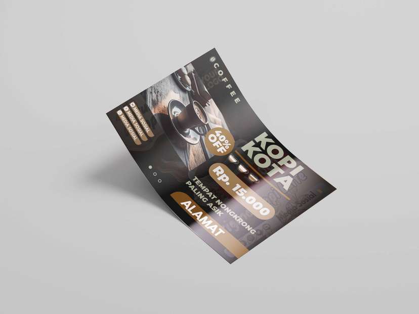 Flyer Kopi Kota Lengkap Thema Daun Hitam  - Image 1
