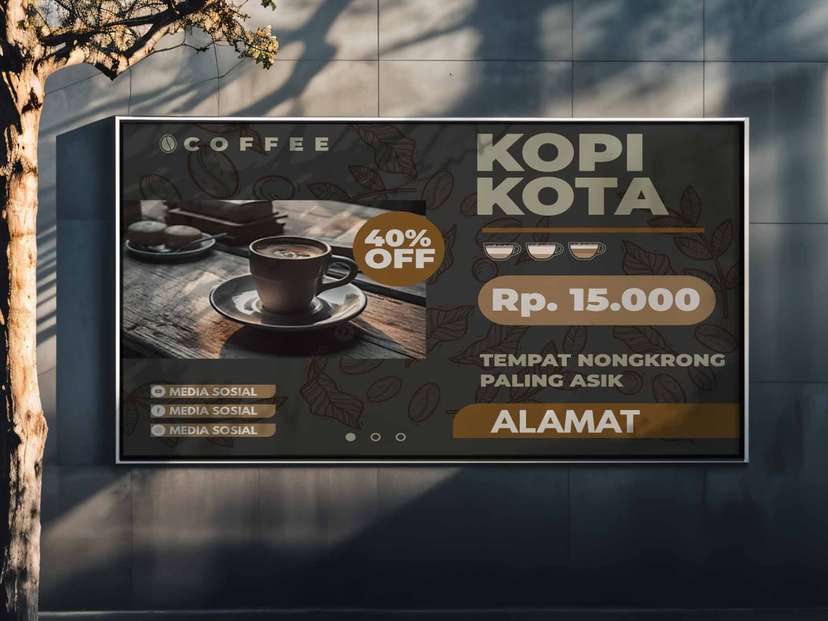 Baliho Kopi Kota Hitam Daun - Image 1