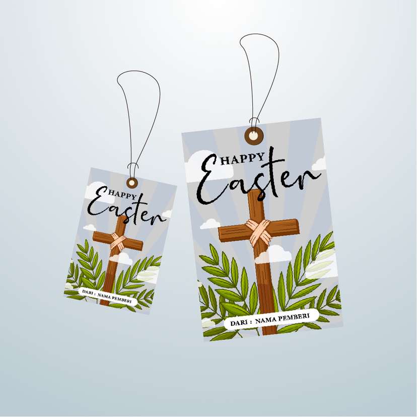 HangTag Paskah Tema Salib Cahaya - Image 1