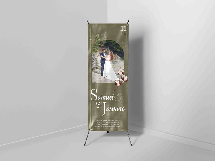 X-Banner Wedding Natural Earth Tone dengan Sentuhan Botanical - Image 1