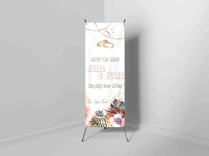 X-Banner Save The Date Wedding Tropikal  - Image 1