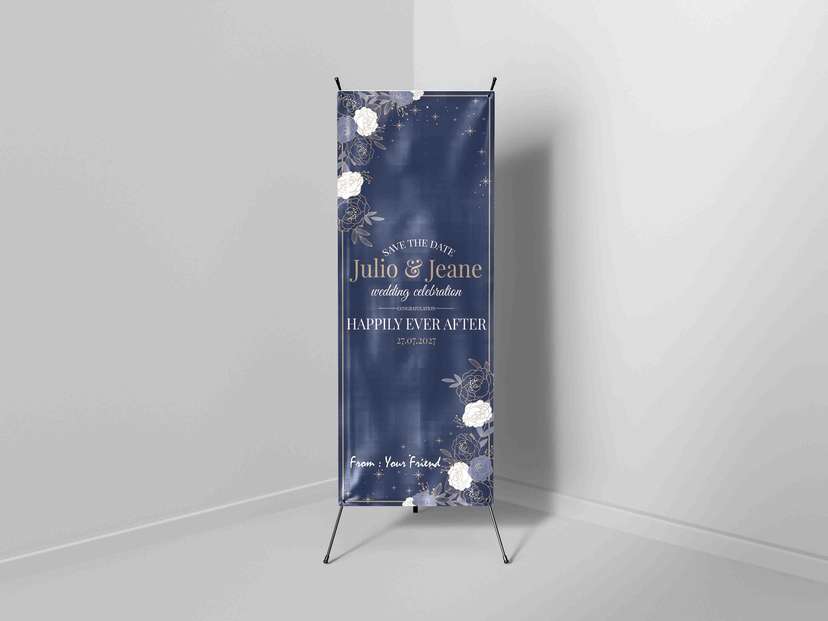 X-Banner Pernikahan Nuansa Navy Elegant  - Image 1