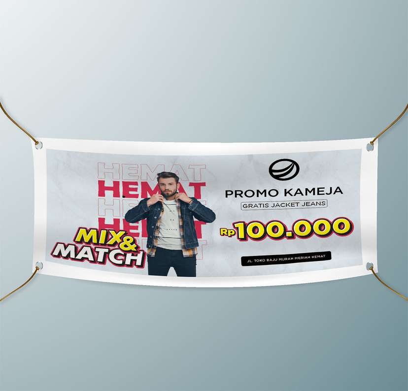 Spanduk Promo Kemeja - Gratis Jacket Jeans - Image 1