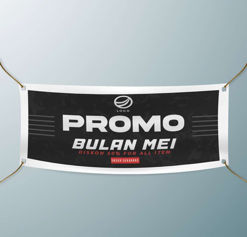 Spanduk Promo Bulan Mei - Diskon 50% All Item - Image 1