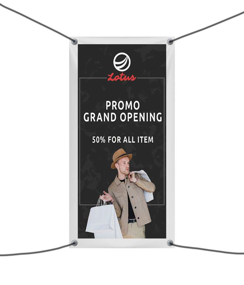 Spanduk Grand Opening Lotus - 50% for All Item - Image 1